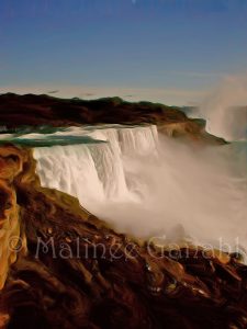 Classic landscape painting Majestic Niagara Falls by Malinee Ganahl